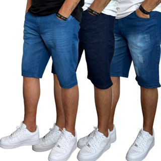 Kit 3 Bermudas Jeans Masculina Lycra Elastano Premium