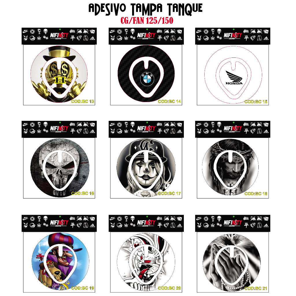 adesivo tampa de tanque resinado com proteção uv cg125/cg150