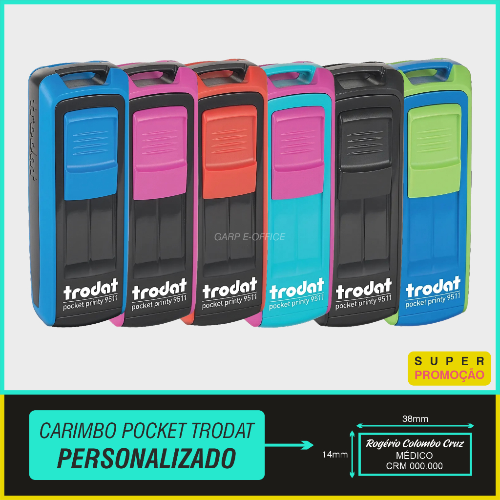 Carimbo Pocket De Bolso Personalizado Trodat 9511 Colorido | Shopee Brasil