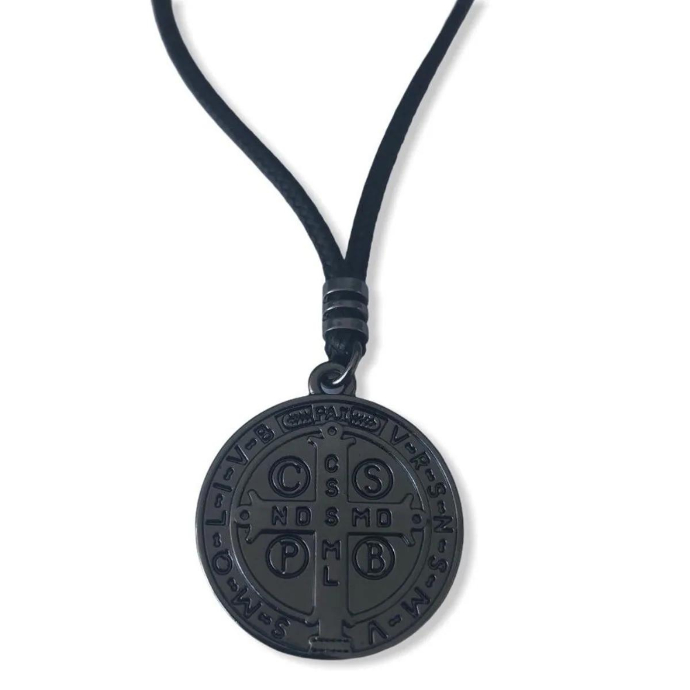 Colar São Bento Masculino Black Cordão Ajustável