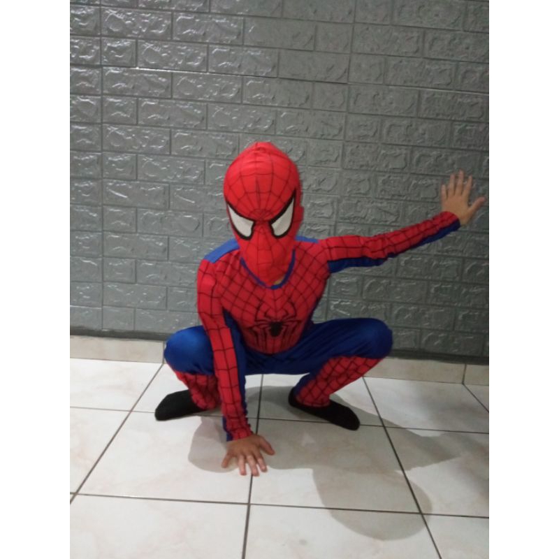 Fantasia infantil Menino aranha do jogo mascara com olhos 3D