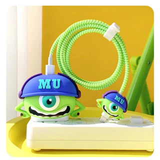 Kit Com 3 Protetor de cabo protetor de fonte e fio capinha para Carregador 3 peças Personagens