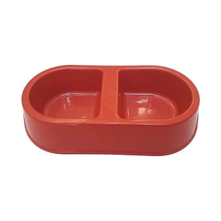 Comedouro e Bebedouro duplo comum Pet para cães e gatos 500ml cada lado