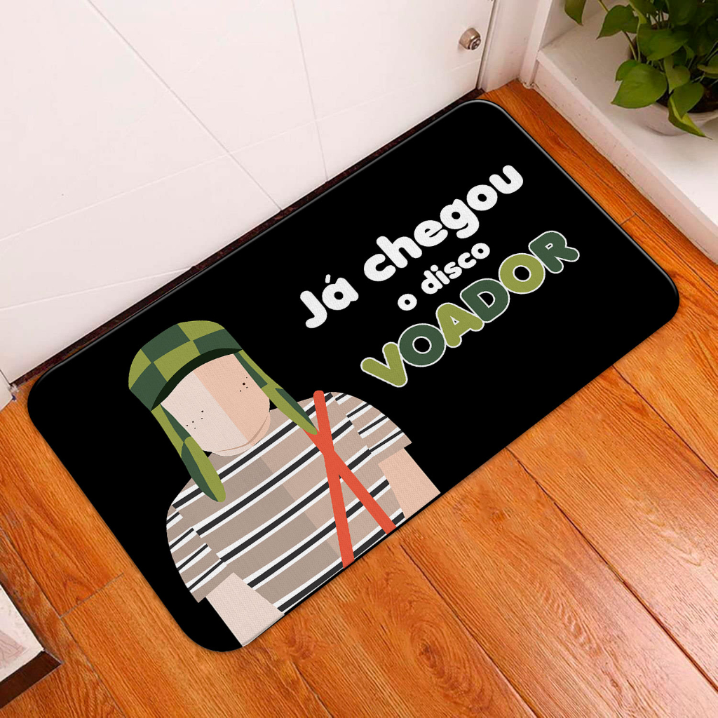 TAPETE PARA PORTA DECORATIVO - 35X60 - 2mm - CHAVES JÁ CHEGOU O DISCO VOADOR