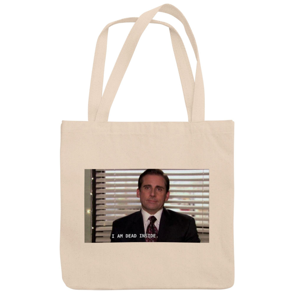 Bolsa Sacola Ecobag Com e Sem Zíper Série The Office Dead Inside 100% Algodão Arte.299