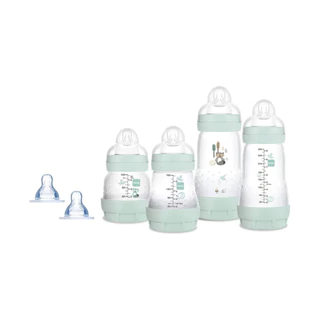 Kit 4 Mamadeiras + 2 Bicos Extras Easy Start Azul-esverdeado claro - MAM em Oferta na Shopee