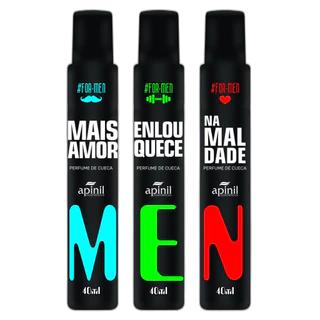KIT 3 Perfumes de Cueca 40ml Apinil Aromático