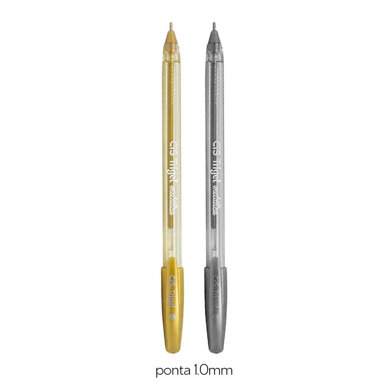 Caneta 1.0 mm Gel Trigel (Prata e Dourada ) - Cis | Caneta Colorida | Papelaria