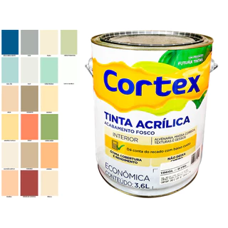 Tinta Látex Anti Mofo Parede Cortex 3,6l Escolha A Sua Cor.
