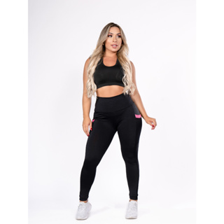 Linda para academia bolso celular em suplex calça legging fitness - R$  79.00, cor Branco #124738, compre agora