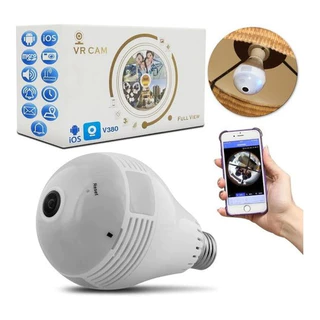 lâmpada com câmera wi-fi iP sem fio HD segurança monitoramento vr cam V380 - bivolt