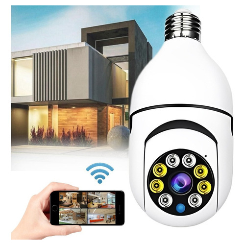 Câmera segurança wifi ip sem fio 360 com encaixe lampada bocal aplicativo yoosee ptz full HD visão noturna - bivolt