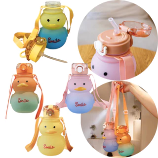 Garrafa Agua Squeeze Infantil Formato De Pato Com Alça Removível De 700Ml