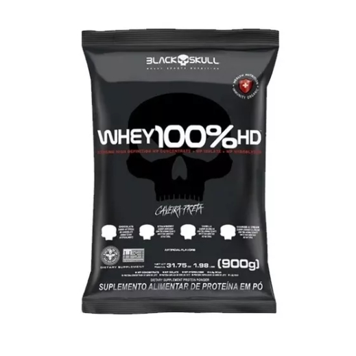 Whey 100%HD Refil 900g - (WPC, WPI E WPH) - BlackSkull