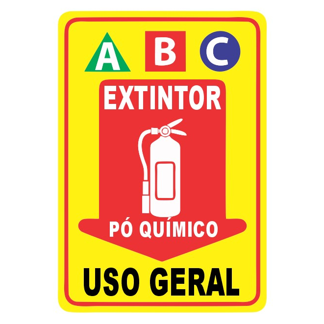 Placa Extintor ABC Pó Químico Uso Geral | Shopee Brasil