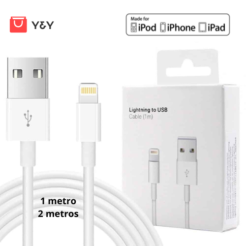 Cabo Para iPhone USB Lightning 1 e 2 metros Compátivel com todos os modelos
