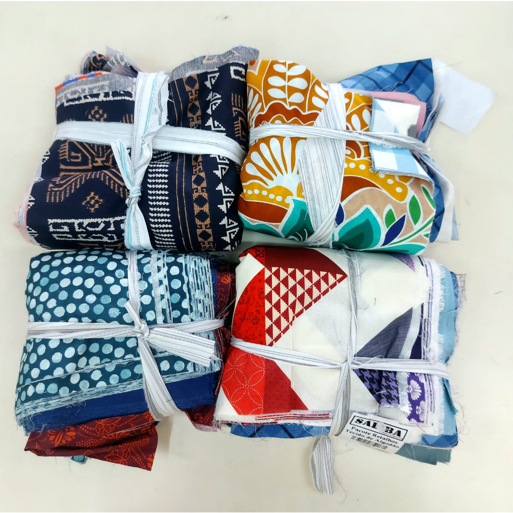 Pacote de Retalho Liso e Estampado Cores Sortidas