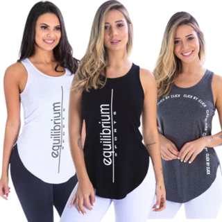 KIT 3 CAMISETAS FITNESS ACADEMIA PILATES YOGA SALLADAMISTA