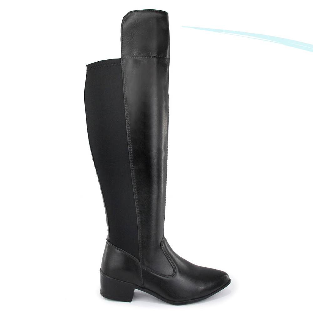 Bota Feminina Montaria Neoprene Para Perna Grossa Confortavel Bota Over ...