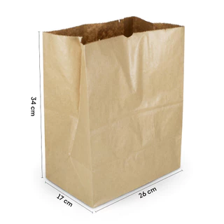Saco Kraft G 26x34x17 cm Para Delivery (50 unidades)
