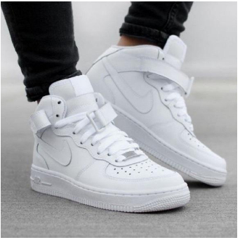 Tenis Air Force cano alto Nike novo Modelo preto e branco fem e ...