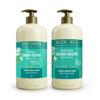 Kit Cachos e Crespos Shampoo e Condicionador Bio Extratus - 1L Cabelo Cacheado
