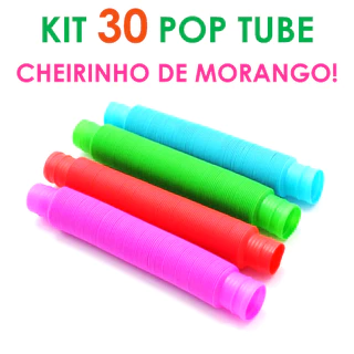 Kit 30 unidades POP TUBE 14cm Tubo Fidget Toy Sensorial Descompressão Anti Stress em Oferta na Shopee