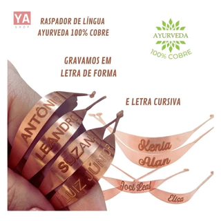 Limpador de lingua cobre raspador ayurveda Oficial