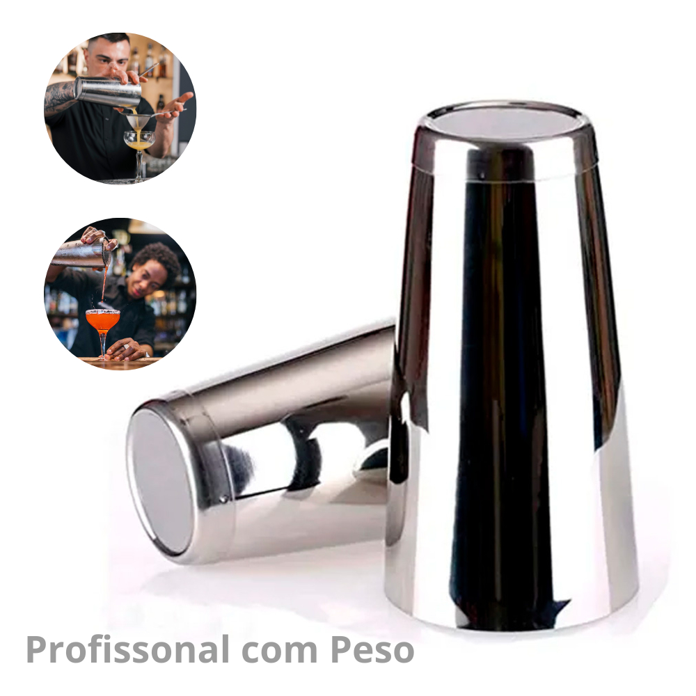 Coqueteleira Boston Completa com peso 840ml e mini Tin 540ml Profissional com Peso Bar, Shakeira Drinks Barman 820ML Em Aço Bartender, Le Galo, Original Boston Shaker Flair