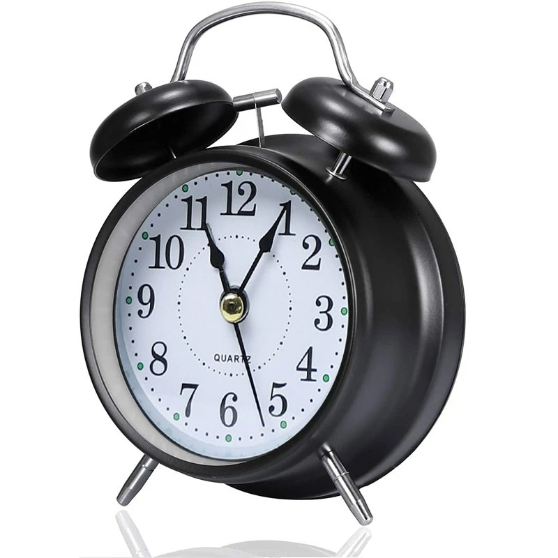 Relógio Despertador Metal Estilo Antigo Retro Sino Super Alto Pilha Mesa Portátil