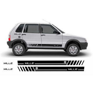 Faixas Lateral Fiat Uno Mille Way Economy 2 E 4 Portas Kit