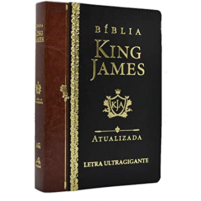 Bíblia King James Atualizada Letra Ultragigante Luxo Marrom | Shopee Brasil