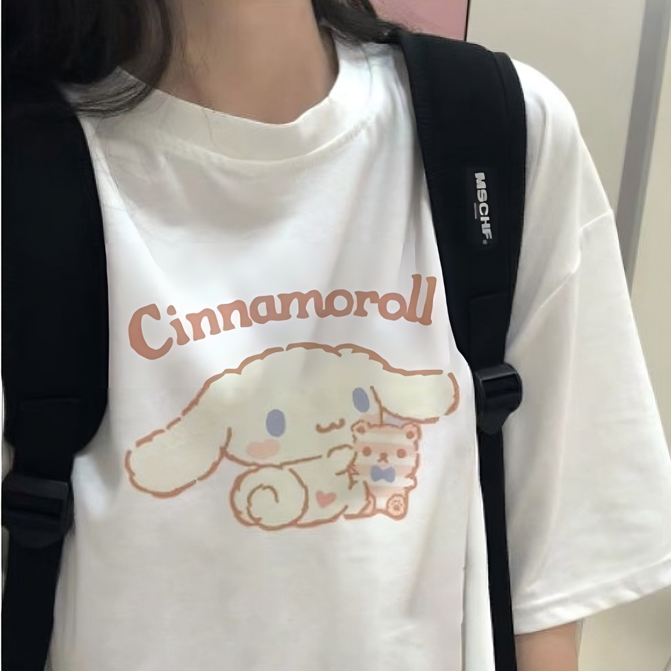 Camiseta Cinnamoroll Kawaii Pastel Japonês Harajuku Aesthetic Unissex