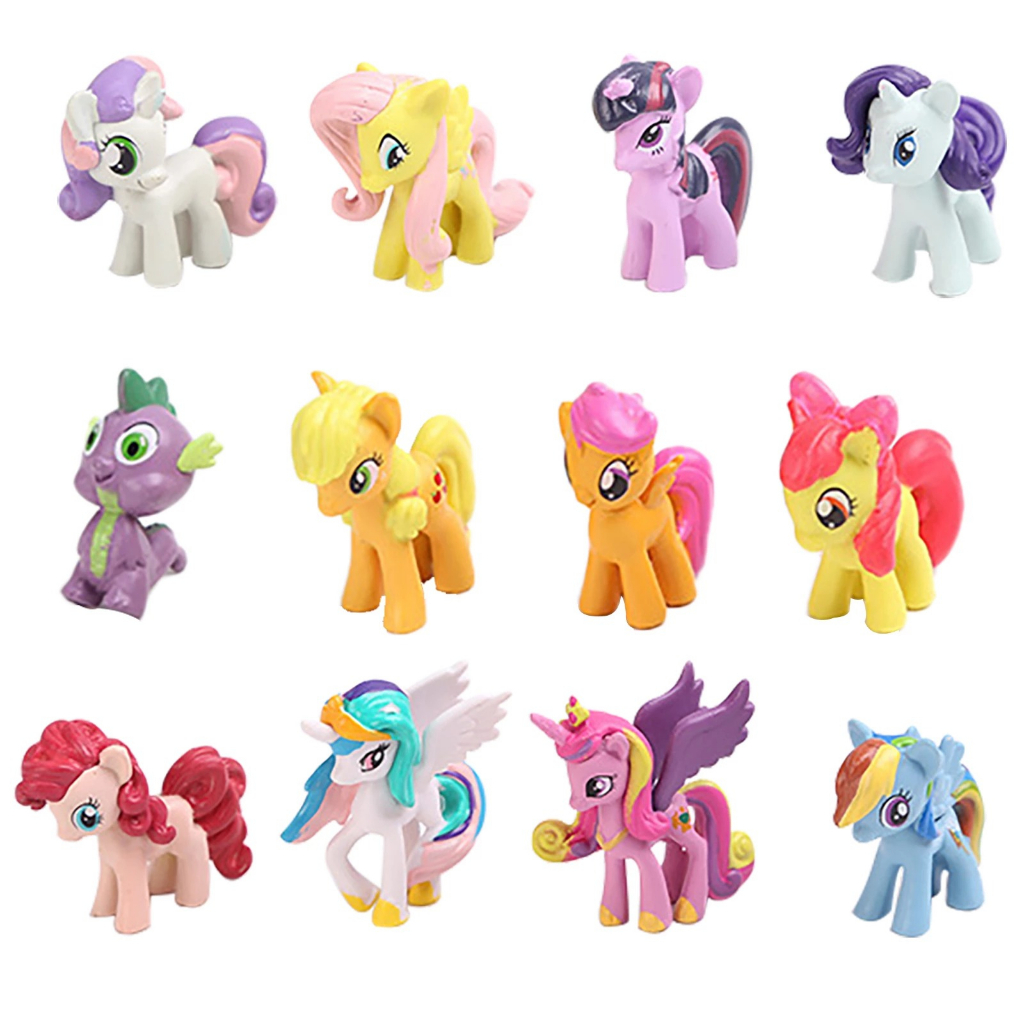Kit Com 12 Peças My Little Pony Miniaturas Infantil Em Pvc | Shopee Brasil