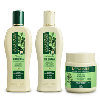 Kit Jaborandi Shampoo, Condicionador e Banho de Creme Bio Extratus- 250mL Antiqueda e Crescimento