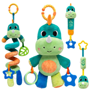 Brinquedos para Bebê Chocalho Móbile Espiral Buba Dino Pelúcia Treme Treme Molinha Brinquedo Dinossauro Menino Bebê Infantil
