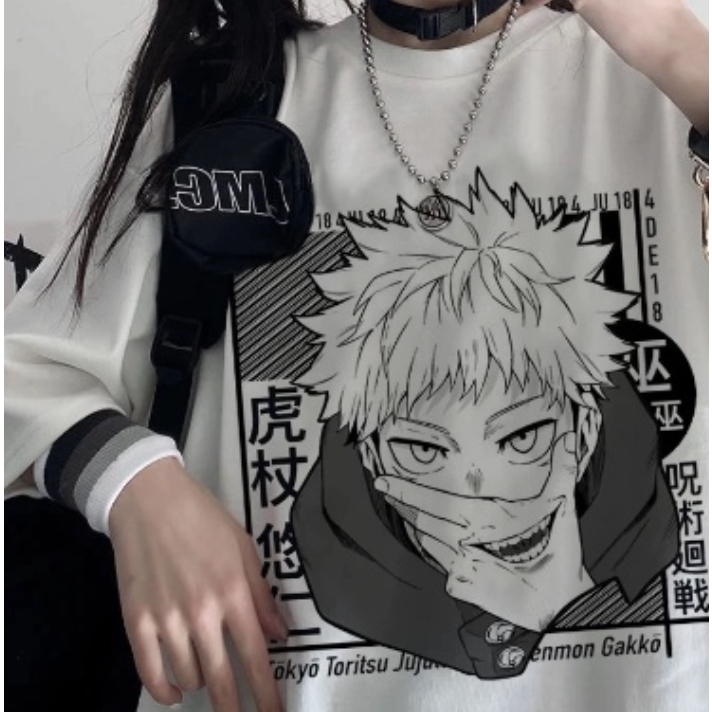 Camiseta Anime jujutsu kaisen T-Shirt Gojo Satoru tops Yuji Itadori streetwear