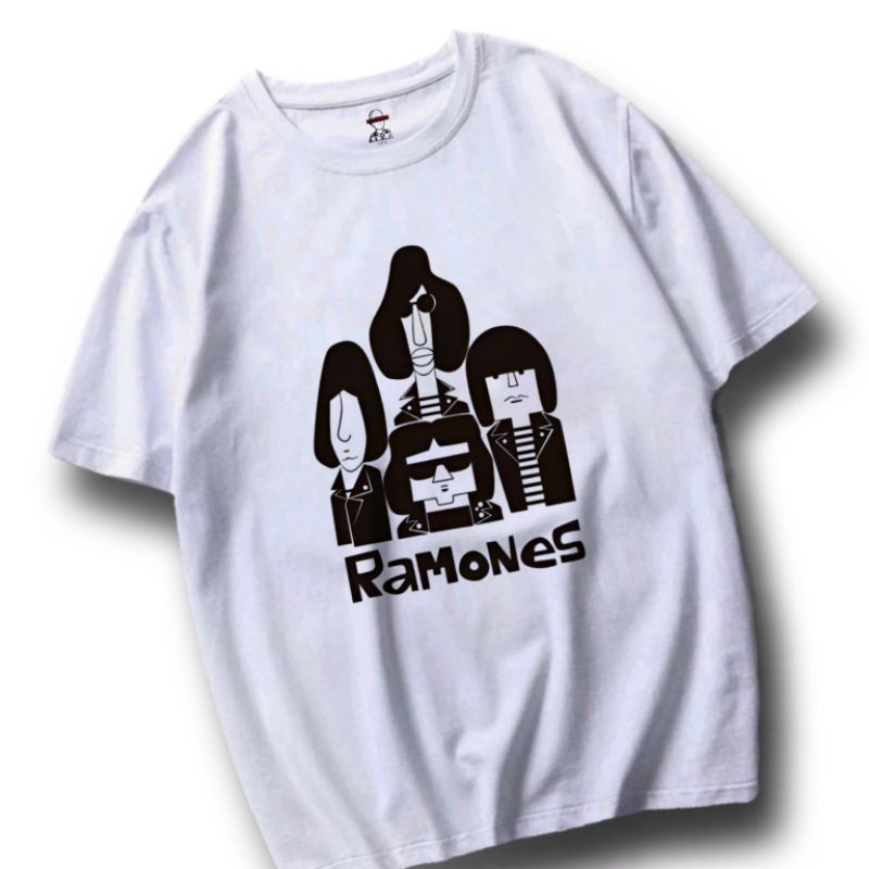 Camiseta Branca Banda De Rock Ramones | Shopee Brasil