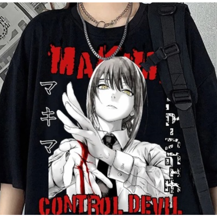Camiseta Anime Chainsaw Control Man Makima Unissex Novo!