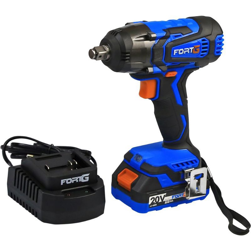 Chave de Impacto 1/2 Pol. 20V Vel. Variável com Bateria 2Ah e Carregador Rápido Bivolt - FORTGPRO