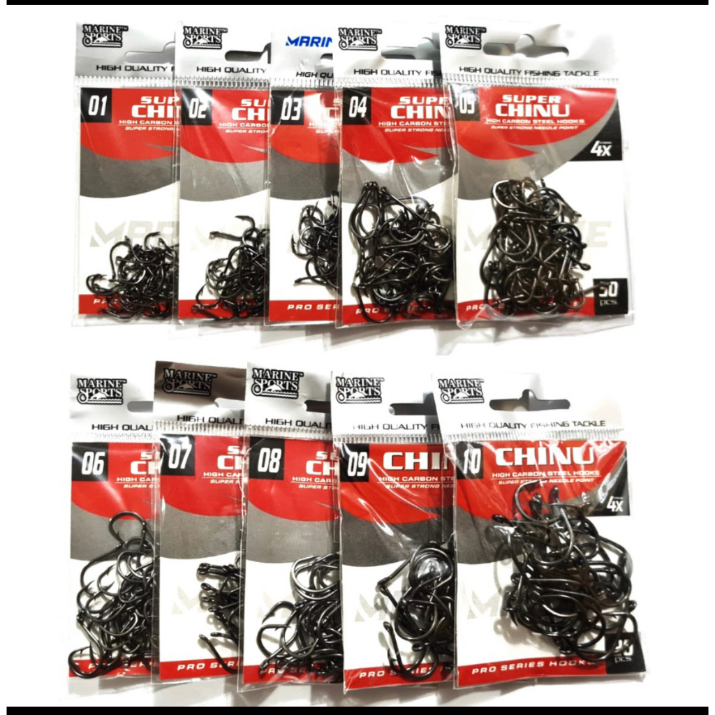 Anzol Super Chinu Marine Sports Varios Tamanhos Blacknickel