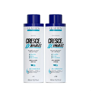Kit Cresce 3x Mais Acelera o Crescimento Shampoo e condicionador 450g - Glatten