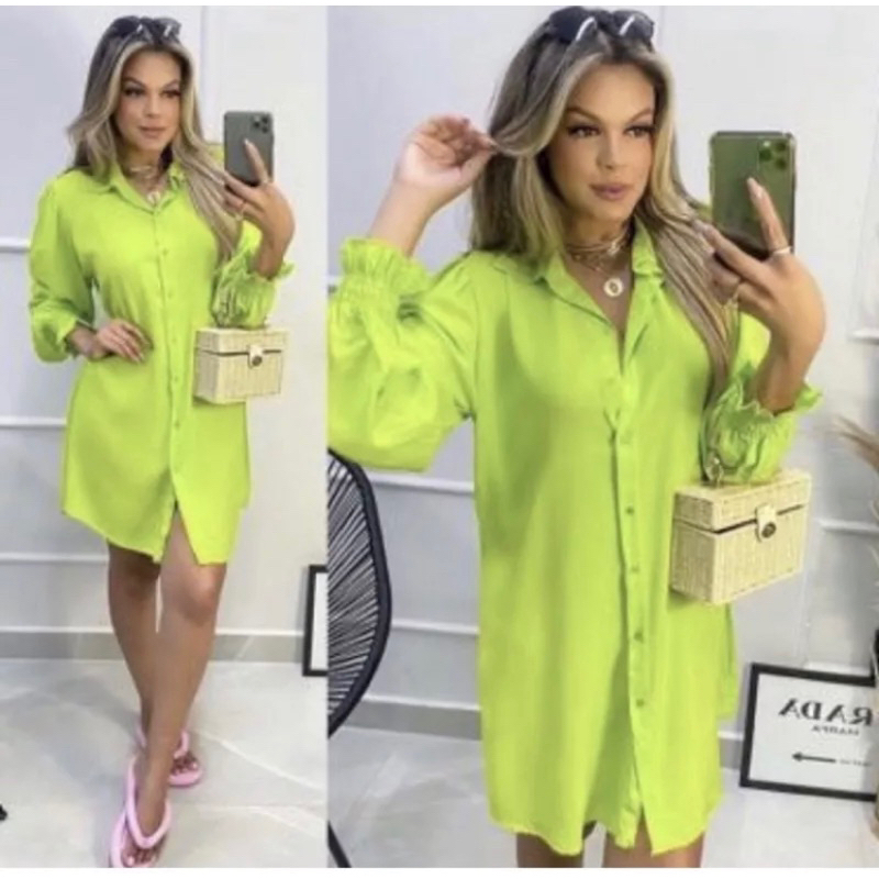 Camisa Chemisa Super estilosa Saída de Praia | Shopee Brasil