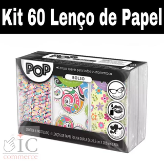 Lenços de Papel Pop Folha Dupla C/06 Pacotes de 10 Lenços Damapel