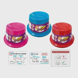 Comedouro Pet Plástico Gato Super Cat 200Ml Furacão Pet