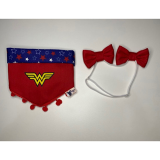 kit Bandana PET dupla face tamanho G + laço com elástico regulável