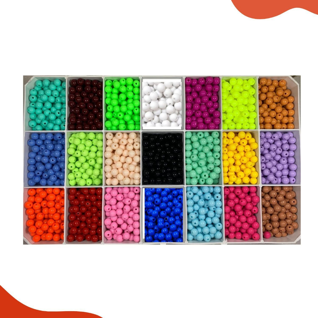 Miçanga Bola Lisa Leitosa 8mm 500 Gramas 1900 Unidades Aprox