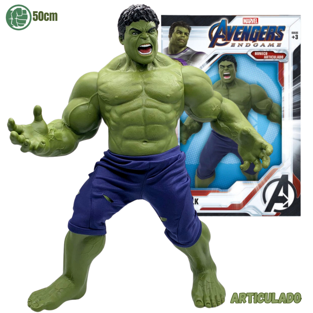 Boneco Articulado Hulk Gigante Avengers Vingadores Marvel - 50 Cm ...