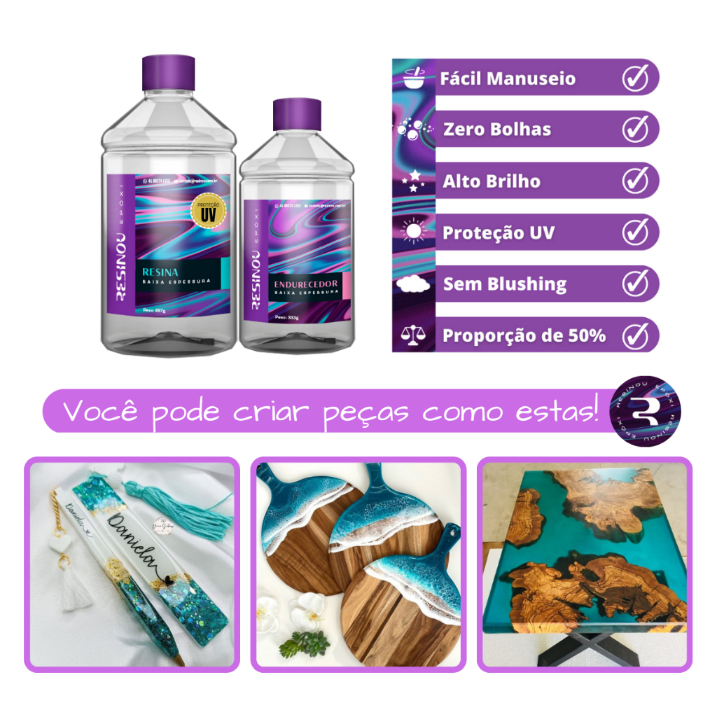 Kit Resina Epoxi liquida Para Artesanato e Madeira 300g | Shopee Brasil