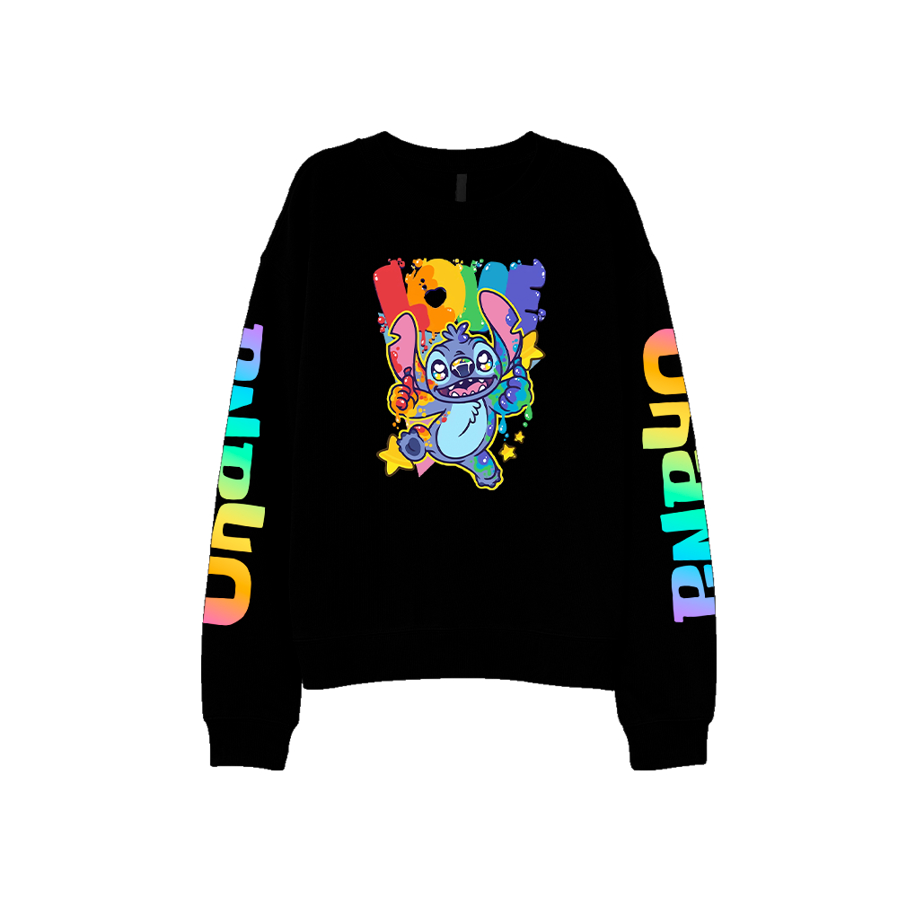 Moletom Liloalien Love Bandeira Lgbt Gola Redonda Careca Sem Capuz REF 1077